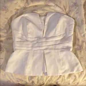 White House Black Market Ivory Strapless Top